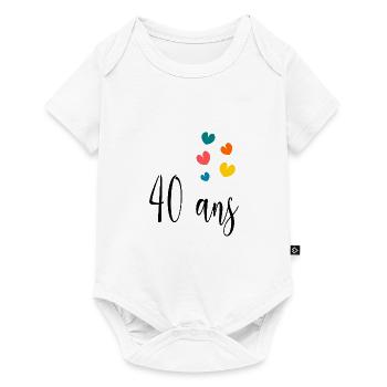 40 ANS. ANNIVERSAIRE. HAPPY BIRTHDAY. JOYEUX ANNIV - Body à manches courtes Premium Bébé - blanc - Devant