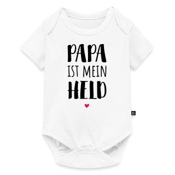 Papa ist mein Held / Papa ist der Beste! - Baby Premium Kurzarmbody - Weiß - Vorne