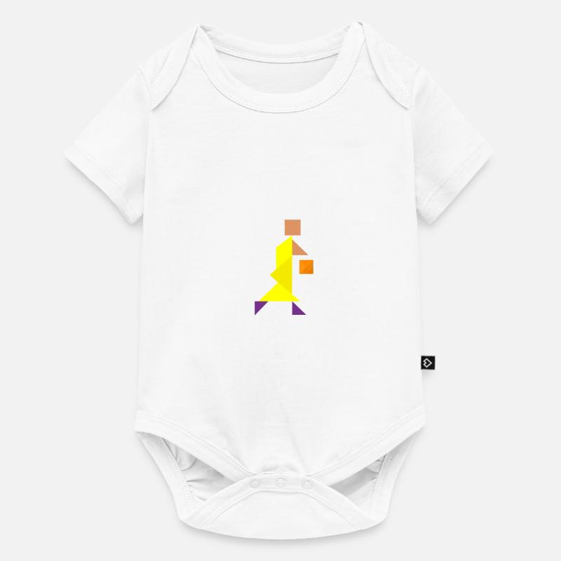 Joueurs de basket-ball - Tangram - Body à manches courtes Premium Bébé - blanc