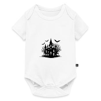 Unheimliches Spukhaus Halloween Tattoo Style - Baby Premium Kurzarmbody - Weiß - Vorne