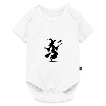 Spooky Halloween Witches with Broom and Bat - Baby Premium short-sleeve bodysuit - white - Front