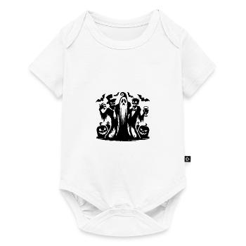 Funny Kids Halloween Pumpkin Party with Zombie - Baby Premium short-sleeve bodysuit - white - Front