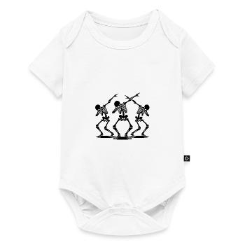 Dancing Dabbing Halloween Skeletons - Baby Premium short-sleeve bodysuit - white - Front