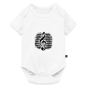 Music clef vintage music sheet style - Baby Premium short-sleeve bodysuit - white - Front