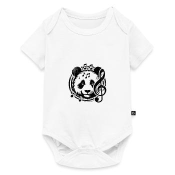Panda Head Music Notes Tattoo with clef - Baby Premium short-sleeve bodysuit - white - Front