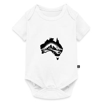 Australischer Kontinent Landschaft Tattoo Sytyle - Baby Premium Kurzarmbody - Weiß - Vorne