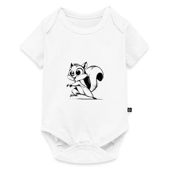 Cute Baby Squirrel Pencil Drawing - Baby Premium short-sleeve bodysuit - white - Front