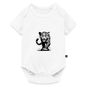 Cunning leopard hunting with spots - Baby Premium short-sleeve bodysuit - white - Front