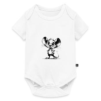 Mouse Sketch Big Ears Kids Pencil Style - Baby Premium short-sleeve bodysuit - white - Front