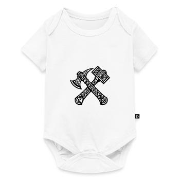 Hammer and axe in Celtic knots - Baby Premium short-sleeve bodysuit - white - Front