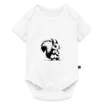 Bright baby squirrel with coffee - Baby Premium short-sleeve bodysuit - white - Front