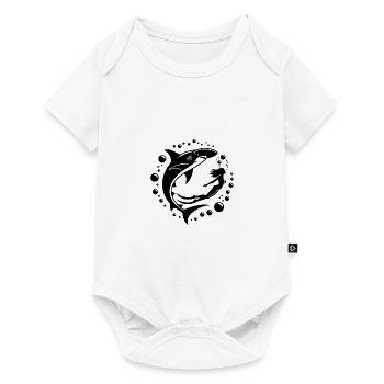 Hammerhai und Taucherin tanzen Unterwasser - Baby Premium Kurzarmbody - Weiß - Vorne