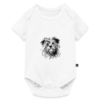 Wild Tattoo Chien Croquis Mignon Chien Visage - Body à manches courtes Premium Bébé - blanc - Devant