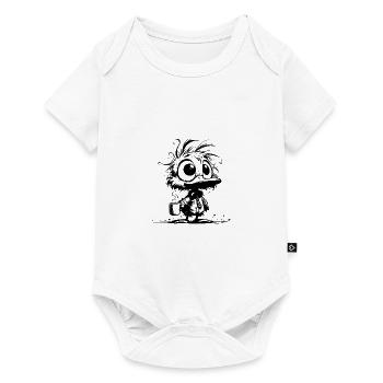 Funny Office Duck with Coffee and Tie - Baby Premium short-sleeve bodysuit - white - Front
