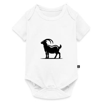 Ziegenbock Porträt mit riesigen Hörnern - Baby Premium Kurzarmbody - Weiß - Vorne