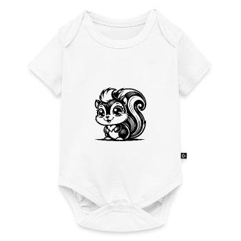 Mignon écureuil souriant avec des yeux énormes - Body à manches courtes Premium Bébé - blanc - Devant