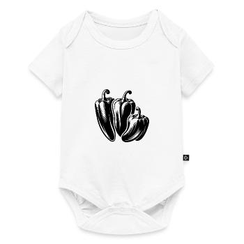 Drei Paprikaschoten Einfaches Gemüse Design - Baby Premium Kurzarmbody - Weiß - Vorne