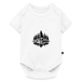 Stimmungsvolles Wildnis Camping am See - Baby Premium Kurzarmbody - Weiß - Vorne