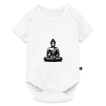 Yoga Buddha Erleuchtung Meditation Tattoo Style - Baby Premium Kurzarmbody - Weiß - Vorne