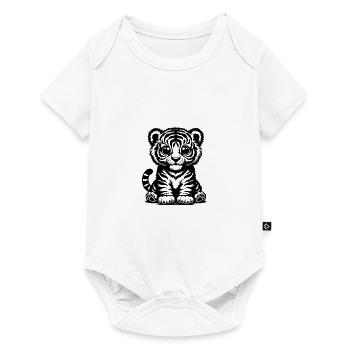Pas de mignon bébé tigre enfants style chats - Body à manches courtes Premium Bébé - blanc - Devant