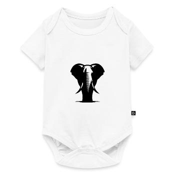 Gewaltiger Elefant mit großen Stoßzähnen - Baby Premium Kurzarmbody - Weiß - Vorne