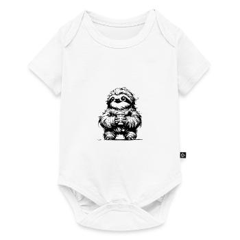 Sloth with Coffee Mug Pencil Drawing - Baby Premium short-sleeve bodysuit - white - Front