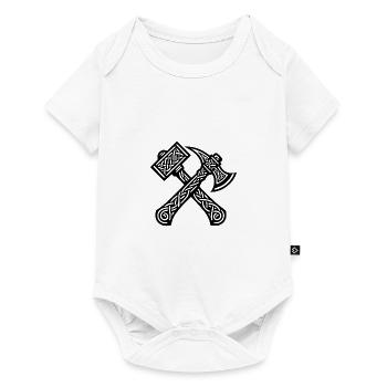 Axe and hammer in Celtic knots - Baby Premium short-sleeve bodysuit - white - Front