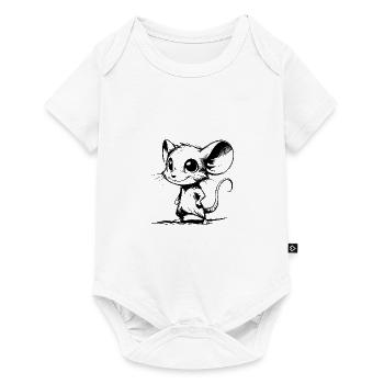 Funny Baby Kids Mouse Cartoon Style - Baby Premium short-sleeve bodysuit - white - Front