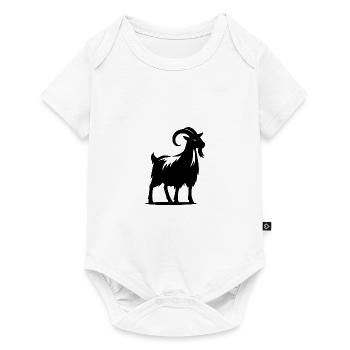Portrait de chèvre avec des cornes - Body à manches courtes Premium Bébé - blanc - Devant