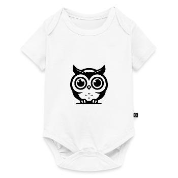 Hiboux aux yeux énormes - Body à manches courtes Premium Bébé - blanc - Devant