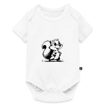 drôle écureuil crayon trait dessin - Body à manches courtes Premium Bébé - blanc - Devant