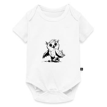 Dancing Baby Owl Pencil Sketch - Baby Premium short-sleeve bodysuit - white - Front