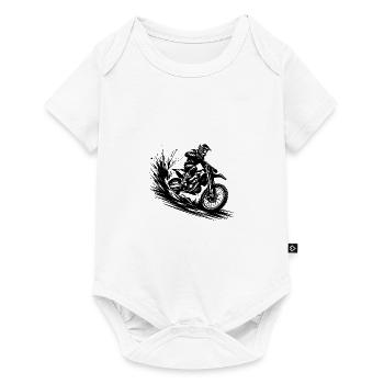 Energetic Motocross Illustration Drawing - Baby Premium short-sleeve bodysuit - white - Front