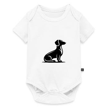 Minimalist Dachshund Silhouette Dog Portrait - Baby Premium short-sleeve bodysuit - white - Front