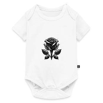 Klassische Rose Schönheit Rosenblüte - Baby Premium Kurzarmbody - Weiß - Vorne