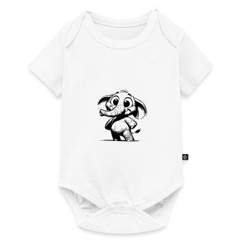 Bébé éléphant avec une énorme trompe et des yeux - Body à manches courtes Premium Bébé - blanc - Devant