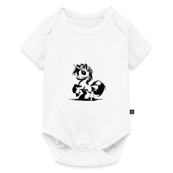 Ey, Einhorn! Deine Frisur sitzt heute perfekt - Baby Premium Kurzarmbody - Weiß - Vorne