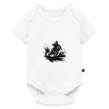 Hochgeschwindigkeits Enduro Offroad Schlamm Rennen - Baby Premium Kurzarmbody - Weiß - Vorne