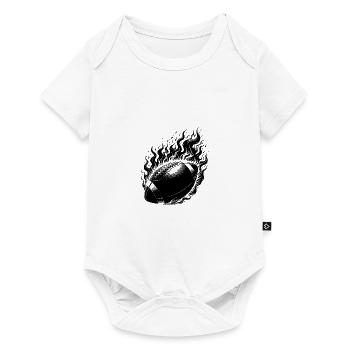 Krasser Wurf Football in Flammen und Feuer - Baby Premium Kurzarmbody - Weiß - Vorne