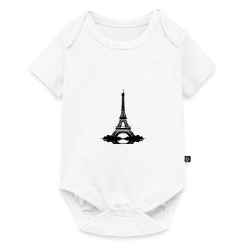Mon cœur bat dans la Tour Eiffel Battement de Paris - Body à manches courtes Premium Bébé - blanc - Devant