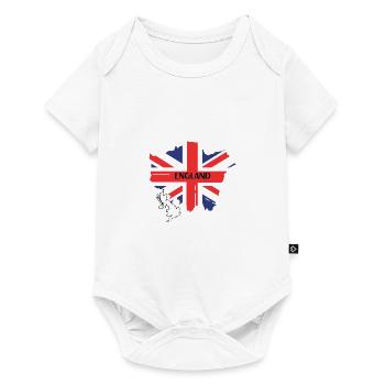England - Baby Premium Kurzarmbody - Weiß - Vorne