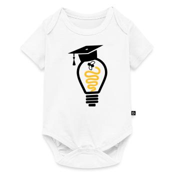Light bulb mortarboard fly - graduation gift - Baby Premium short-sleeve bodysuit - white - Front