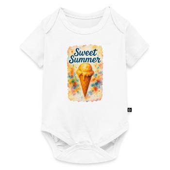 Crème glacée design Sweet Summer | Illustration à l’aquarelle - Body à manches courtes Premium Bébé - blanc - Devant