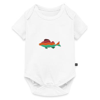 Perch Fish Fishing Predatory Fish Silhouette Nature - Baby Premium short-sleeve bodysuit - white - Front