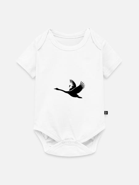Singschwan mit kräftiges Flügeln - Baby Premium Kurzarmbody - Weiß