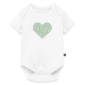 Diamond heart green large - Baby Premium short-sleeve bodysuit - white - Front