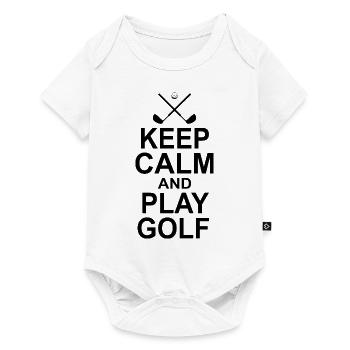 Keep Calm And Play Golf Golf Player Golfing Driver - Baby Premium Kurzarmbody - Weiß - Vorne