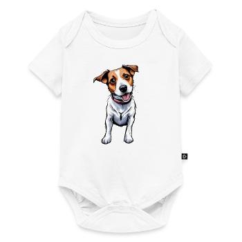Jack Russell Terrier Hund süß - Baby Premium Kurzarmbody - Weiß - Vorne