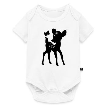 REHKITZ BAMBI SCHMETTERLING - Baby Premium Kurzarmbody - Weiß - Vorne