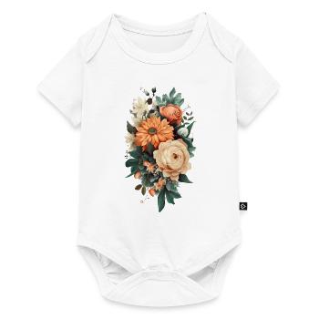 Magnifique pastel d’herbier de fleurs bohèmes - Body à manches courtes Premium Bébé - blanc - Devant